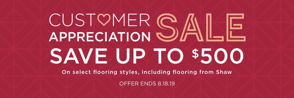 Customer appreciation sale banner | Neils Floor Covering