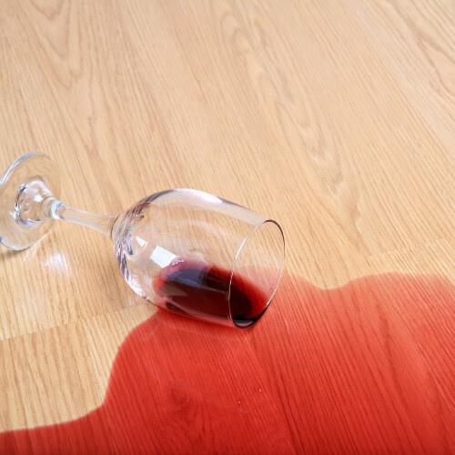 Red wine spill on Laminate flooring | Neils Floor Covering